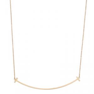 Pre Owned Tiffany & Co. T Smile Rose Gold Necklace