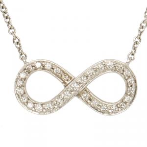 Tiffany & Co. Infinity Diamond & Platinum Pendant Chain Necklace