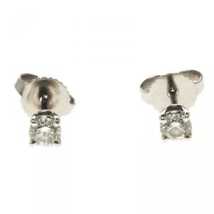 Tiffany Solitaire Diamond Platinum Stud Earrings