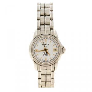 Tissot White Stainless Steel Seastar A630/70K Women's Wristwatch 24MM
