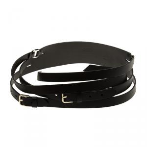 Tod's Black Leather Wrap Around Waist Belt 80 CM