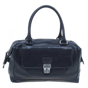 Pre Owned Tod's Black Leather Signature Bauletto Bag