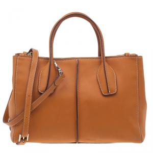 Pre Owned Tod's Orange Leather D-Styling Shopper Tote