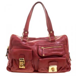 Tod’s Red Leather Took Tracolla Media Satchel