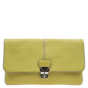 Tod's Yellow Patent Leather Signature Clutch