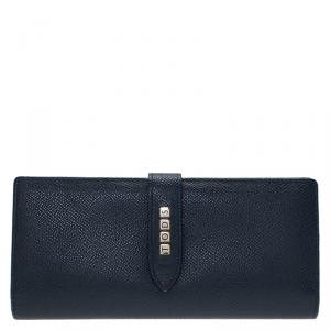 Tod's Dark Blue Leather Continental Wallet
