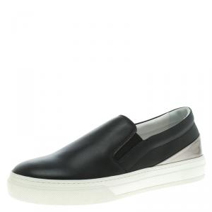 Pre Owned Tod's Two Tone Leather Slip On Sneakers Size 36.5