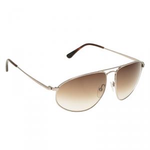 Pre Owned Tom Ford Silver Nicholai Aviator Sunglasses
