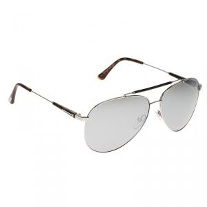 Pre Owned Tom Ford Silver and Tortoise Rick Aviator Sunglasses
