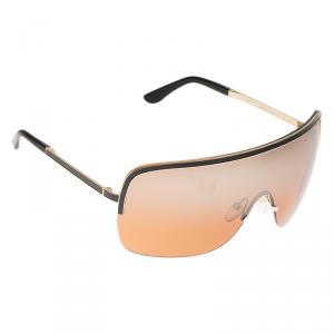 Pre Owned Tom Ford Gold and Black Gianna Shield Sunglasses