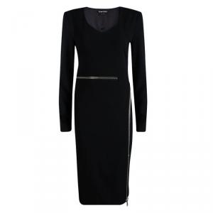 Tom Ford Black Zip Detail Long Sleeve Dress M