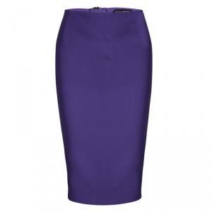 Tom Ford Purple Zip Detail Pencil Skirt M