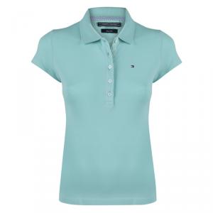 Tommy Hilfiger Turquoise Logo Polo Shirt M