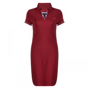 Tommy Hilfiger Red Cotton Polo T-Shirt Dress S