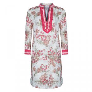 Tory Burch White Floral Print Tunic Dress M