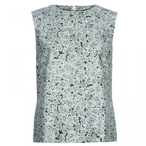 Tory Burch Green Print Sleeveless Top L
