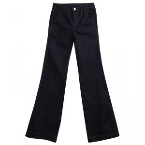 Tory Burch Indigo Dark Wash Denim High Waist Flared Jeans XS