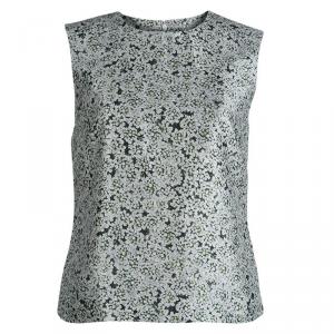 Pre Owned Tory Burch Floral Printed Silk Sleeveless Top M