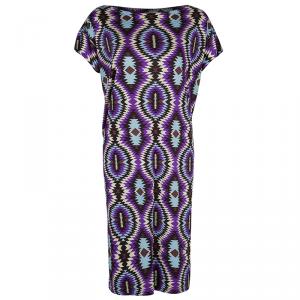 Tory Burch Multicolor Abstract Print Short Sleeve Dress L