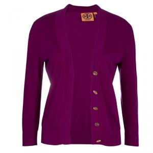 Tory Burch Purple Simone Cardigan XS