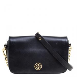مملوكة مسبقًا Tory Burch Black Leather Robinson Crossbody Bag