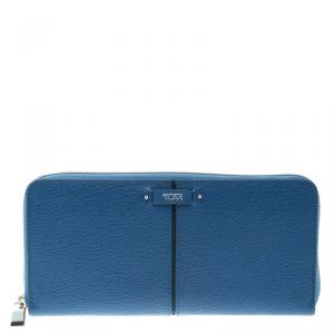 Tumi Blue Leather Chelsea Zip Around Continental Wallet