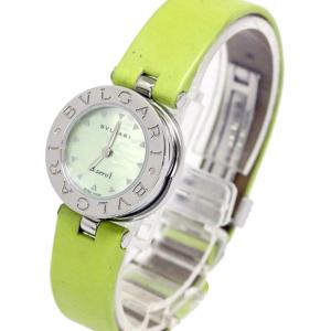 Pre Owned Bvlgari Green Mother of Pearl Stainless Steel B.zero1 Women's Wristwatch 22MM