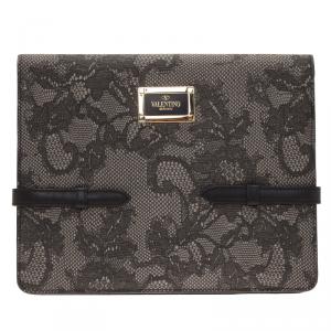 Valentino Grey Lace Embossed Leather iPad Case