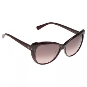 Pre Owned Valentino Purple Glitter V634S Cat Eye Sunglasses