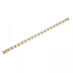 Pre Owned Valentino Crystal Studded Chain Link Gold Tone Collar Necklace