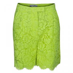 Valentino Yellow Lace Shorts S