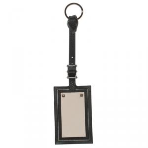 Valentino Black/Off White Leather Name Tag Bag Charm
