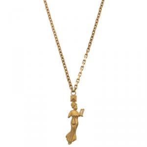 Pre Owned Valentino Libra Gold Tone Long Necklace