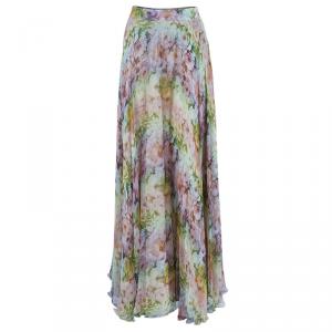 Pre Owned Valentino Floral Print Maxi Skirt S