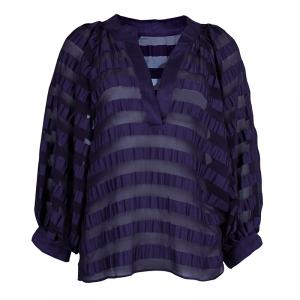 Pre Owned Valentino Purple Silk Top M