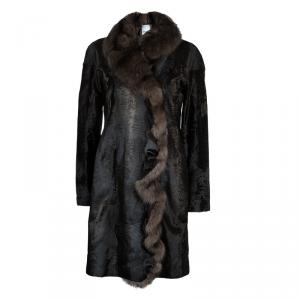 Valentino Brown Lamb Fur Coat S