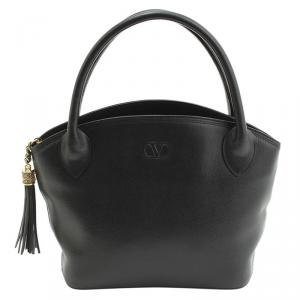 Pre Owned Valentino Black Leather Vintage Satchel Bag