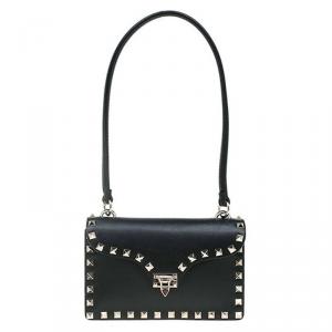 Valentino Black Leather Rockstud Handbag