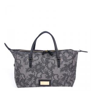 Valentino Grey Lace Floral Duffle Bag