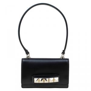 Pre Owned Valentino Black Leather Mini Va Va Voom Flap Front Shoulder Bag