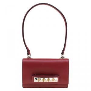 Pre Owned Valentino Red Leather Mini Va Va Voom Flap Front Shoulder Bag