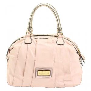 Pre Owned Valentino Nude Leather Pleated Dome Satchel