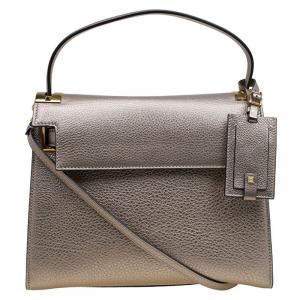 Pre Owned Valentino Metallic Beige Pebbled Leather My Rockstud Tote