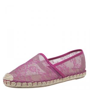 مملوكة مسبقًا حذاء إسبادريل فالنتينو دانتيل وردي مقاس 38