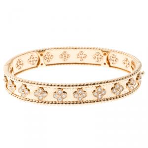 Pre Owned Van Cleef & Arpels Perlee Clover 18k Rose Gold Bracelet M