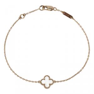 Pre Owned سوار فان كليف آند اربلز سويت ألهامبرا عرق لؤلؤ ذهب أصفر