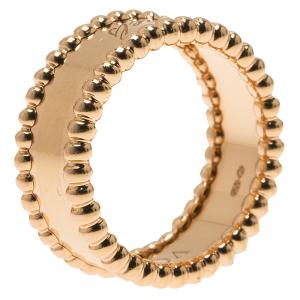 مملوكة مسبقًا Van Cleef & Arpels Perlee Signature Rose Gold Ring Size 51