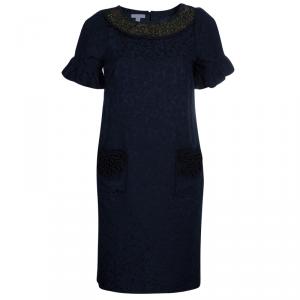 Vera Wang Grey Embellished Neck Dress M