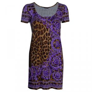 Pre Owned Versace Leopard Print Tunic Top S