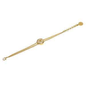 Versace Icon Medusa White Enamel Gold Tone Bracelet 